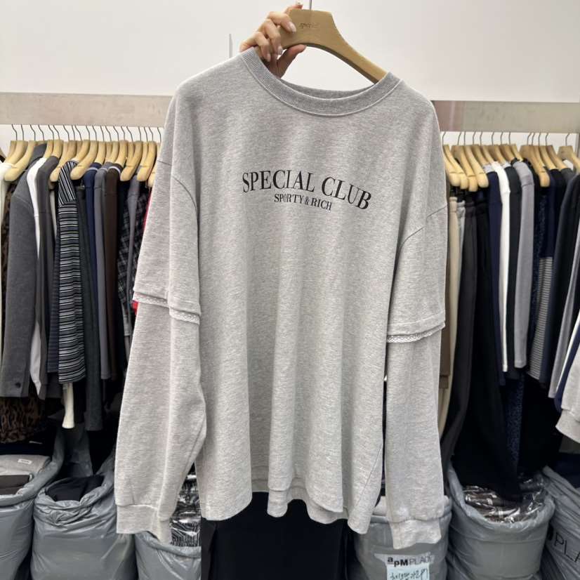 SPECIAL東大門㊣實拍女士新款25秋冬時尚真品推薦衛衣假兩件SPECIAL衛衣