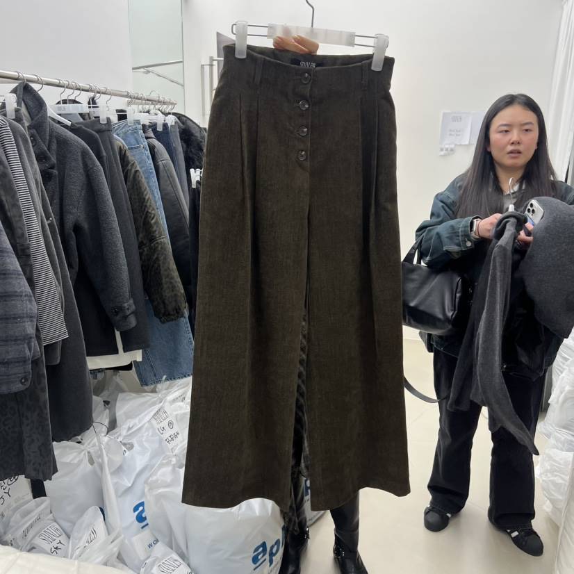 STAINLESS東大門㊣代購女士新品職業時尚推薦25秋冬休閑褲絲絨褲STAINLESS休閑褲