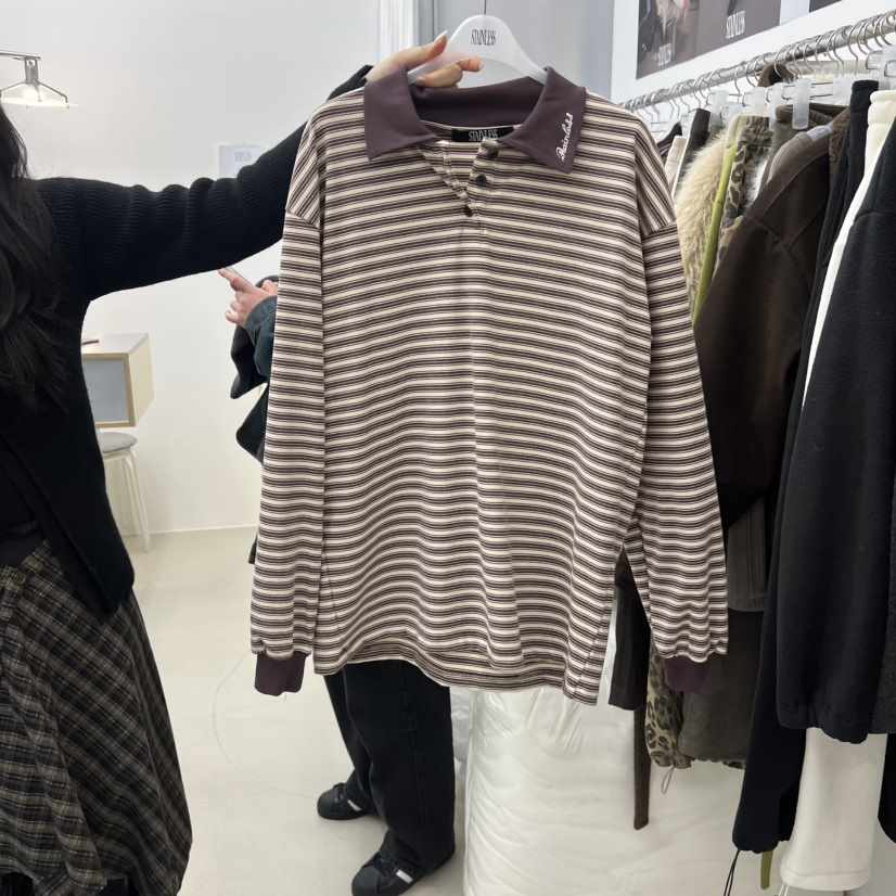 STAINLESS韓國直郵㊣女裝新款職業熱賣推薦25秋冬真品長袖T恤STAINLESS長袖T恤