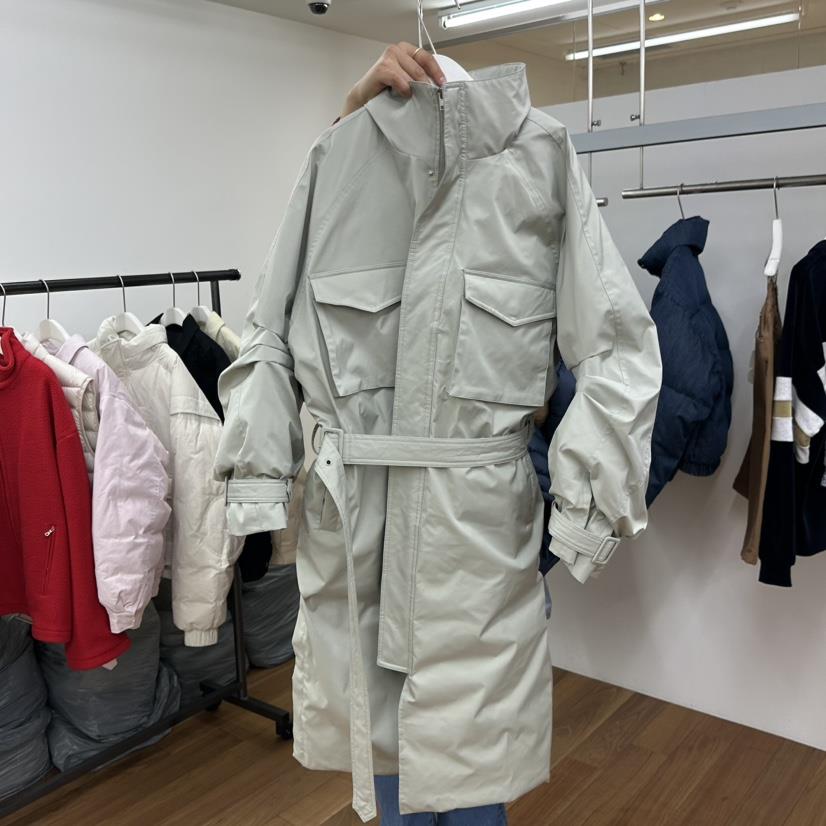 MYNAMEIS韓國代購㊣女裝新品職業真品時尚長款羽絨服含腰帶MYNAMEIS長款羽絨服