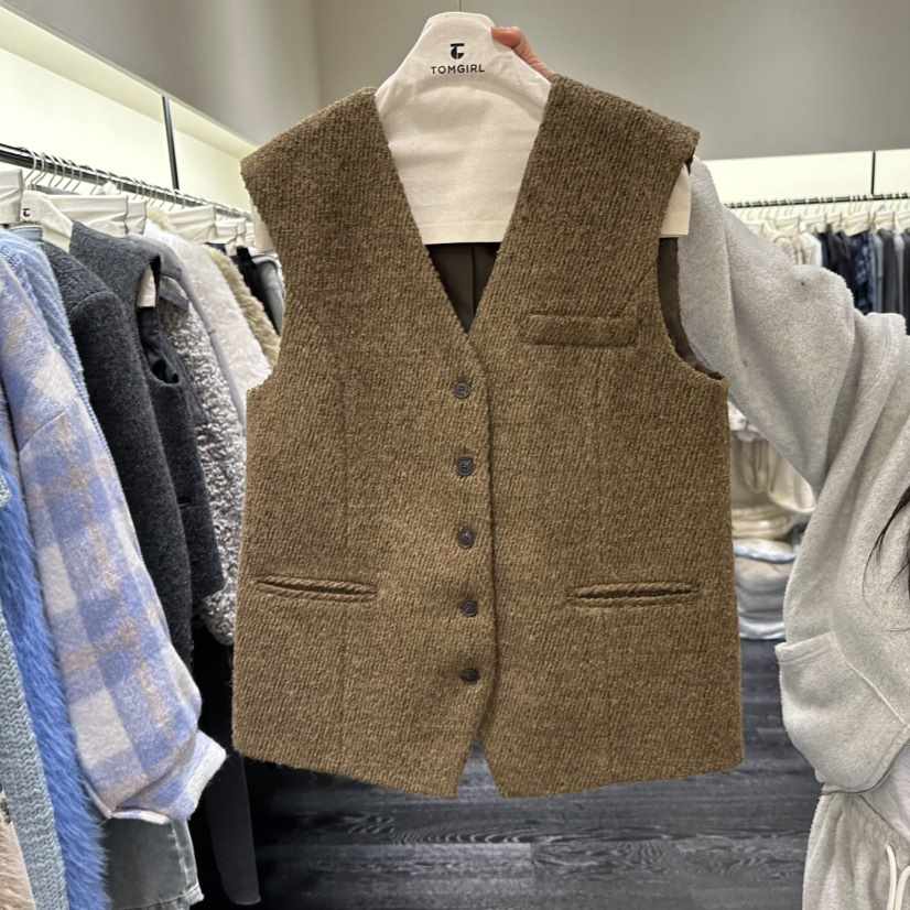 TOMGIRL東大門㊣直郵女士新款人氣真品熱賣推薦時尚25秋冬馬甲TOMGIRL馬甲