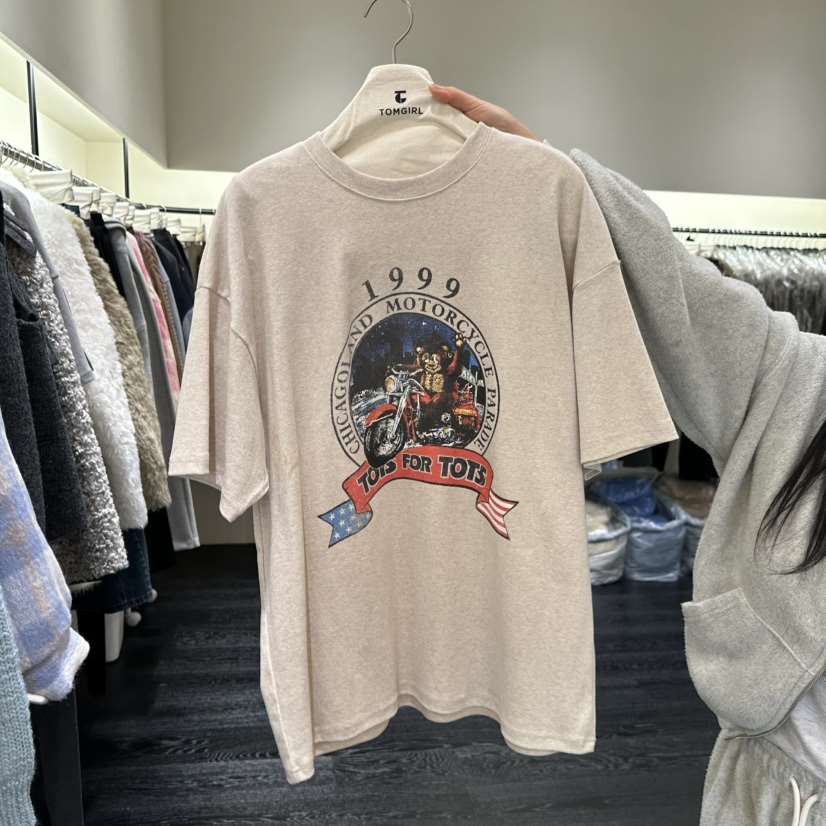 TOMGIRL東大門㊣實拍女裝新款25秋冬熱賣推薦人氣真品時尚T恤TOMGIRLT恤