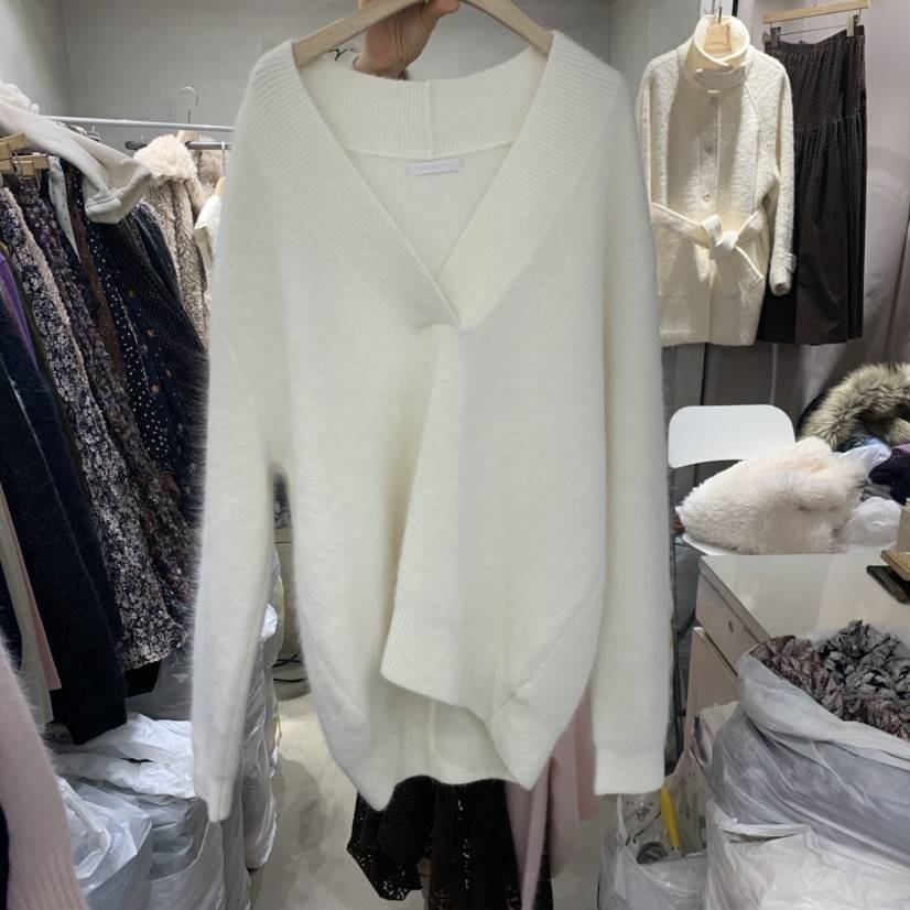 LOGROAD韓國代購㊣女士新品職業熱賣時尚人氣針織衫V領披肩LOG ROAD針織衫