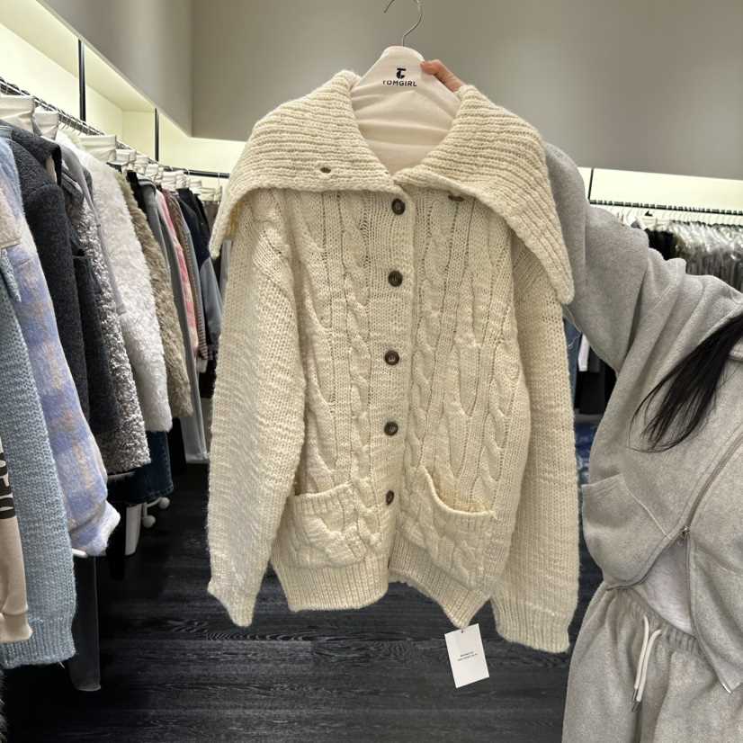 TOMGIRL韓國代購㊣女裝新品真品人氣推薦休閑針織衫披肩開衫TOMGIRL針織衫