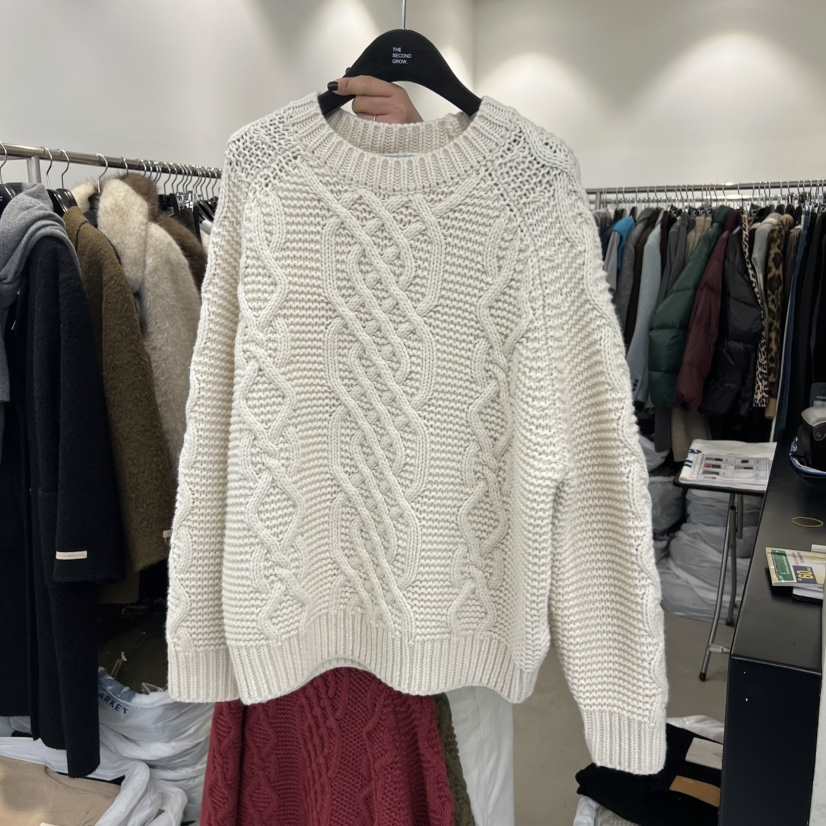 THE SECOND GROW韓國代購㊣女士新款推薦熱賣毛衣麻花針織THE SECOND GROW毛衣