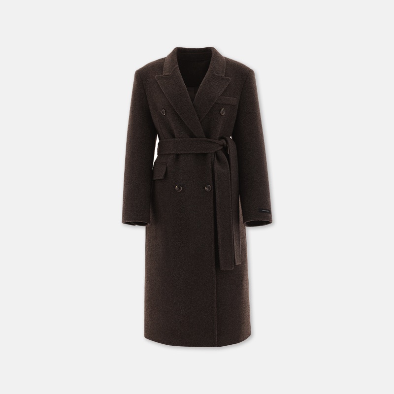 HER東大門㊣代購女裝新品休閑時尚職業25秋冬中長款大衣含腰帶HANNA21中長款大衣