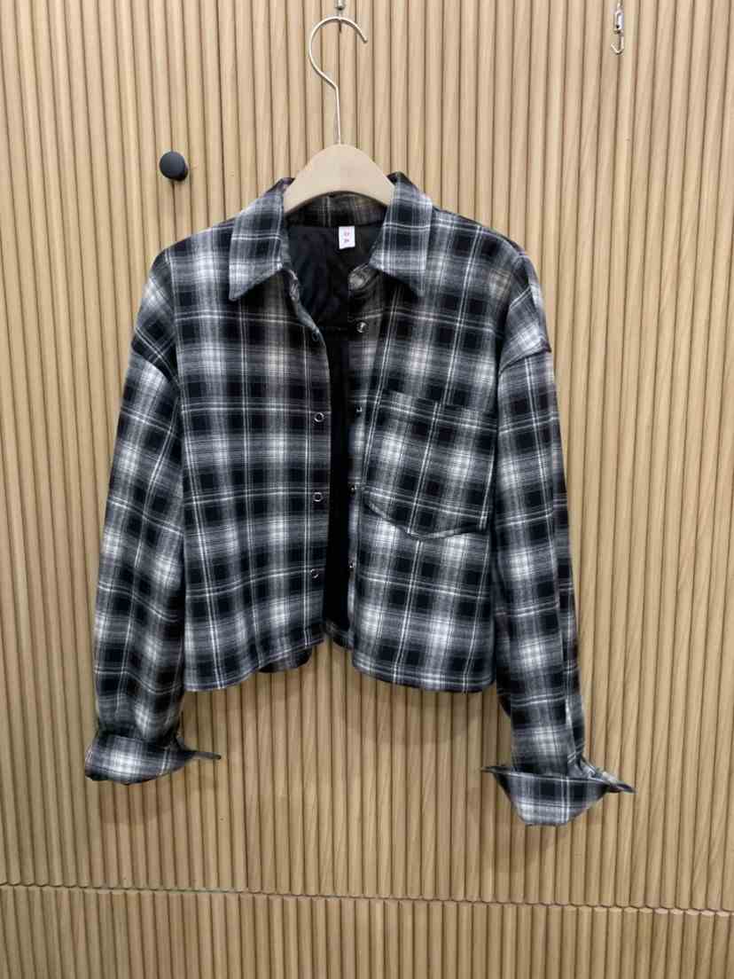 DARAK韓國代購㊣女士新品熱賣推薦職業人氣襯衫蕾絲衫格子短款DARAK襯衫/蕾絲衫