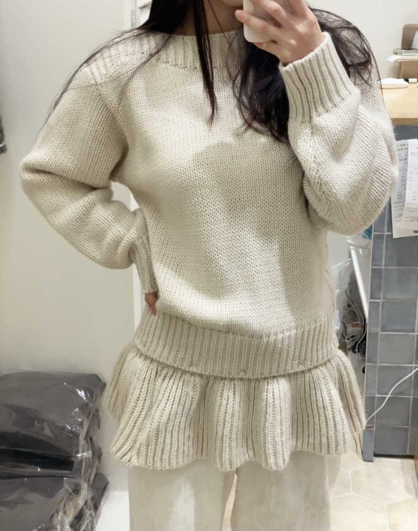 LOVE ROSIE韓國直郵㊣女士新款時尚真品人氣推薦針織衫荷葉邊LOVE ROSIE針織衫