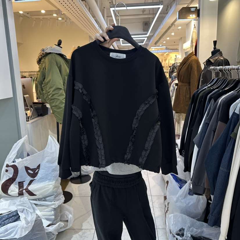 BAKHA-衣服東大門㊣代購女裝新品真品時尚推薦熱賣衛衣褶皺BAKHA衛衣