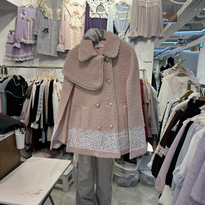 PAPA韓國代購㊣女士新品25秋冬時尚熱賣推薦人氣職業夾克皮草PaPa/HALMADE夾克