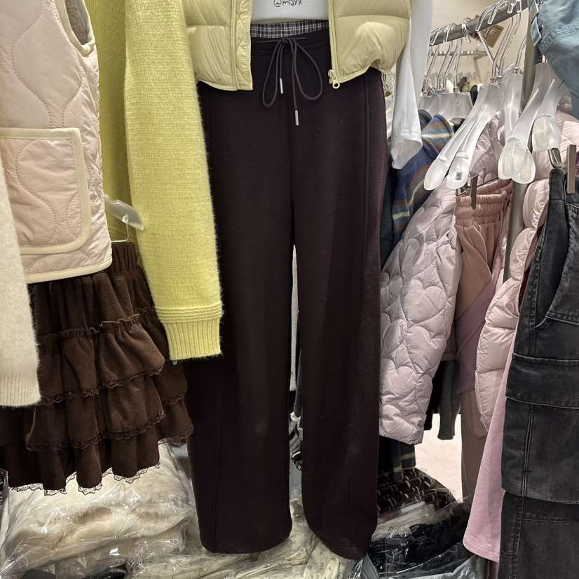 MIMME東大門㊣代購女士新款職業推薦人氣休閑休閑褲加絨格子MIMME休閑褲