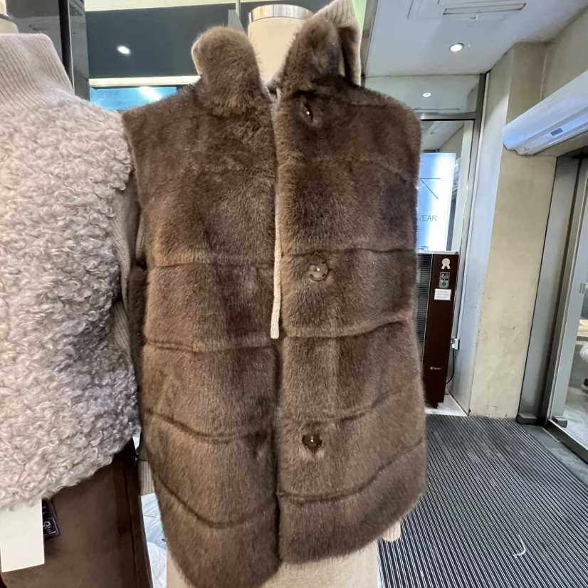 AFTERGLOW韓國直郵㊣女士新款職業熱賣休閑25秋冬時尚馬甲貂皮AFTERGLOW馬甲