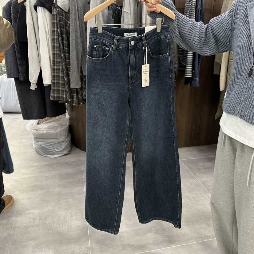 URBANSTORY/REMAKING韓國代購㊣女裝新款推薦牛仔褲口袋抓絨Remaking/URBANSTORY牛仔褲