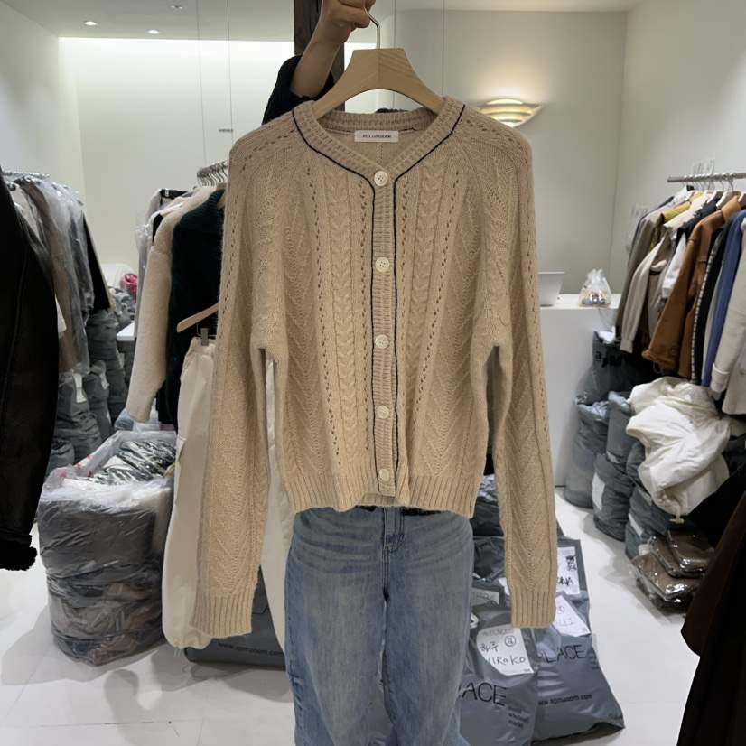 AVECNOUS韓國直郵㊣女裝新款25秋冬時尚職業推薦針織衫羊駝AVECNOUS針織衫