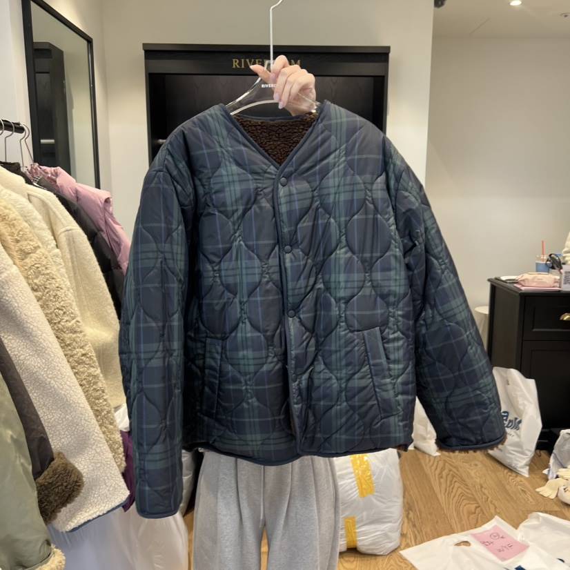 RIVEROOM韓國代購㊣女裝新款熱賣25秋冬人氣休閑職業夾克棉RIVEROOM夾克