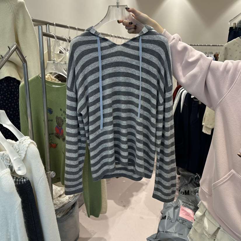 MIMME東大門㊣代購女士新款時尚休閑25秋冬針織衫連帽針織衫羊毛MIMME針織衫