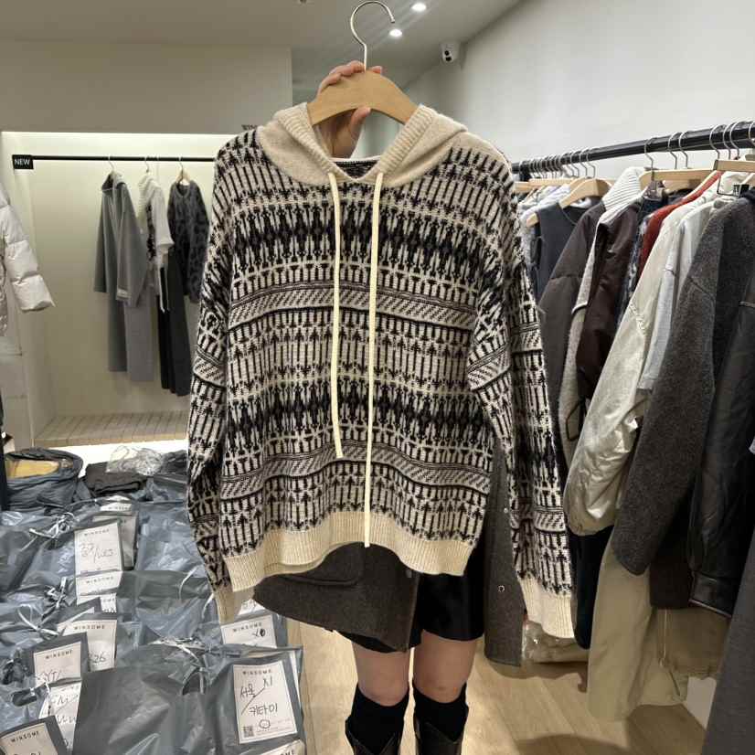 WINSOME東大門㊣代購女裝新品推薦時尚熱賣職業針織衫連帽衫WINSOME針織衫