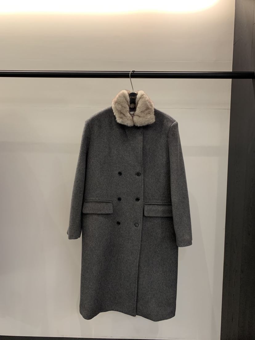 MURMUR韓國直郵㊣女裝新品熱賣推薦25秋冬中長款大衣馬海毛MURMUR中長款大衣