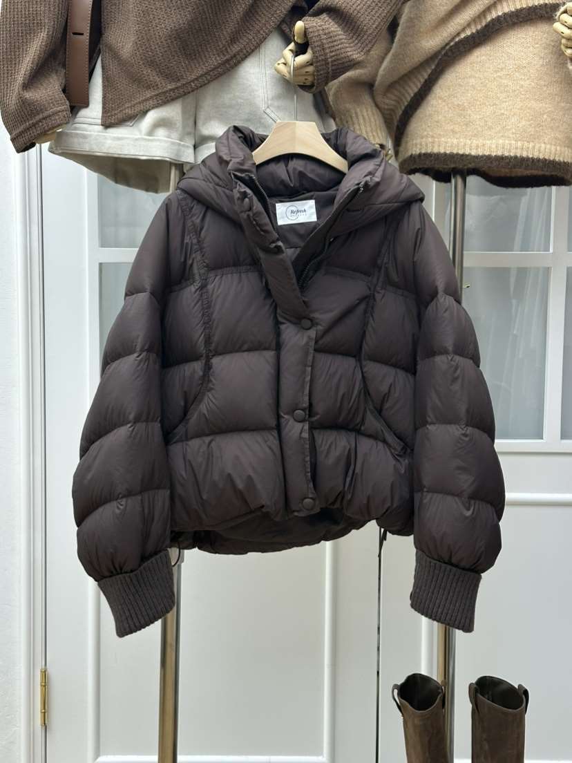 RE:FRESH-L韓國代購㊣女裝新品時尚熱賣人氣推薦短款羽絨服RE:FRESH短款羽絨服