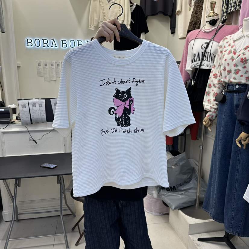 BORA BORA東大門㊣實拍女士新款25秋冬熱賣職業休閑推薦T恤BORA BORAT恤