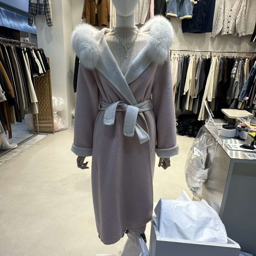 HOT PLACE東大門㊣直郵女士新款熱賣25秋冬中長款大衣浣熊HOT PLACE_ISSUE/DREAM GIRIS中長款大衣