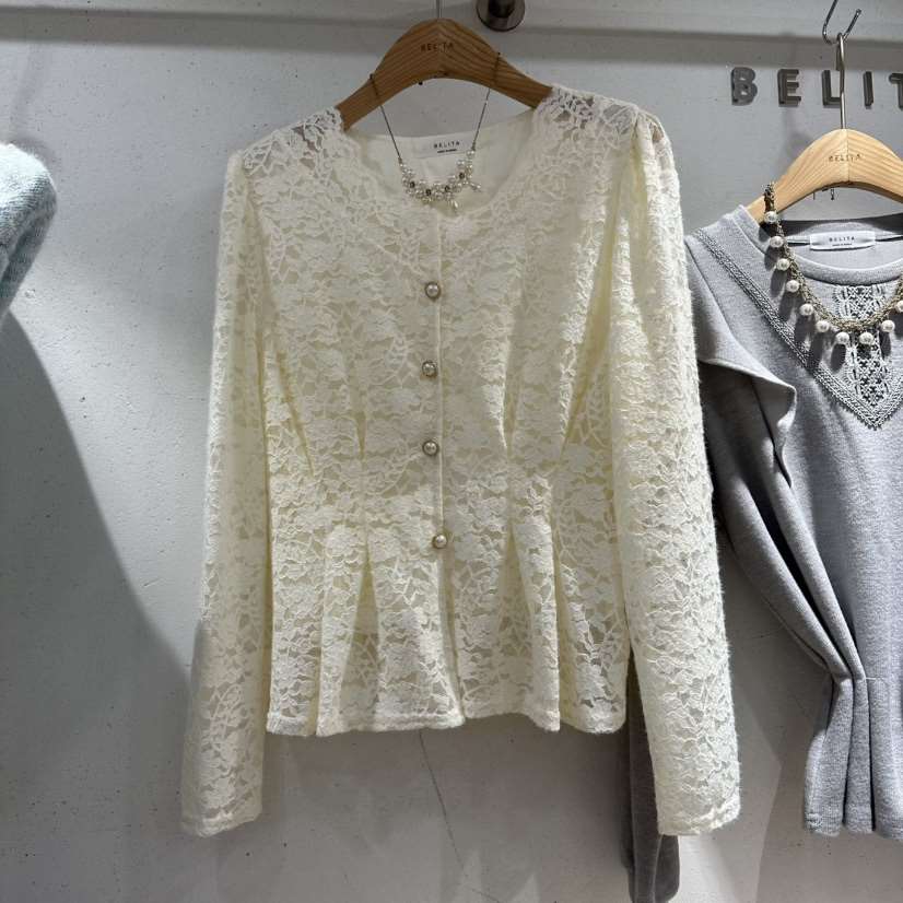BELITA東大門㊣代購女裝新品休閑時尚25秋冬人氣襯衫蕾絲衫BELITA襯衫/蕾絲衫