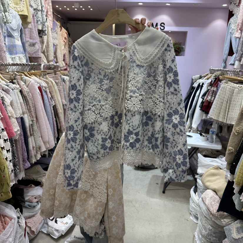 MS韓國直郵㊣女士新款熱賣25秋冬真品休閑人氣職業襯衫蕾絲衫MS襯衫/蕾絲衫