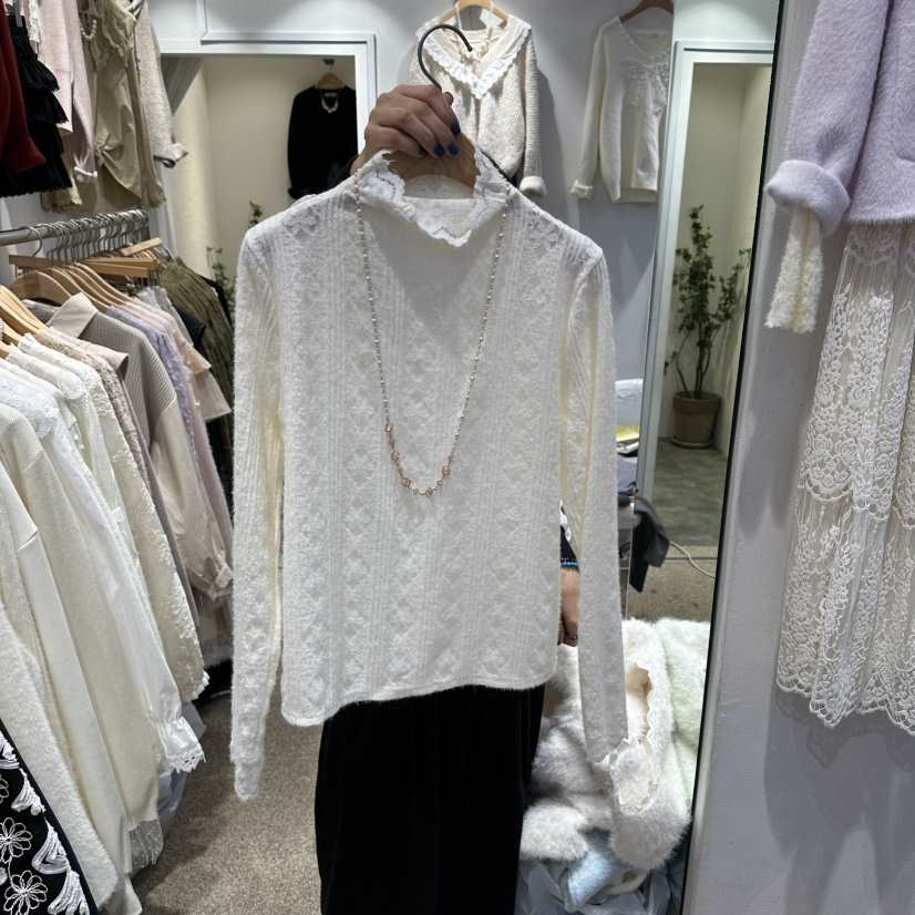 BELITA東大門㊣直郵女裝新品推薦時尚人氣休閑針織衫花朵蕾絲BELITA針織衫