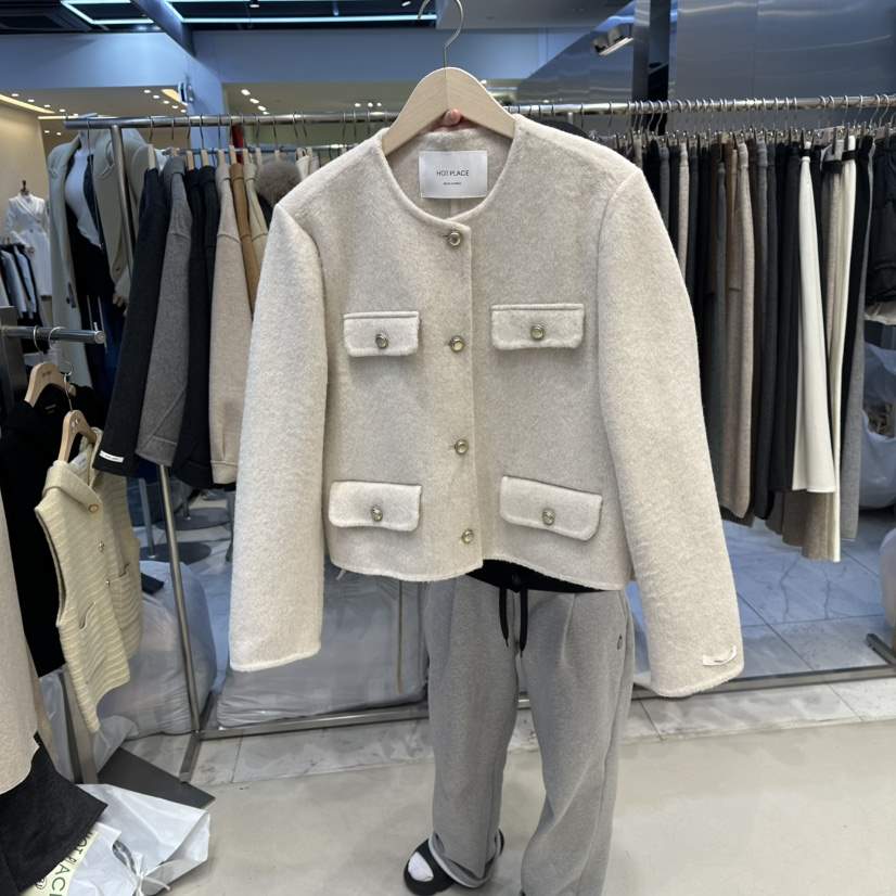 HOT PLACE東大門㊣代購女士新品時尚人氣真品休閑短款大衣HOT PLACE_ISSUE/DREAM GIRIS短款大衣