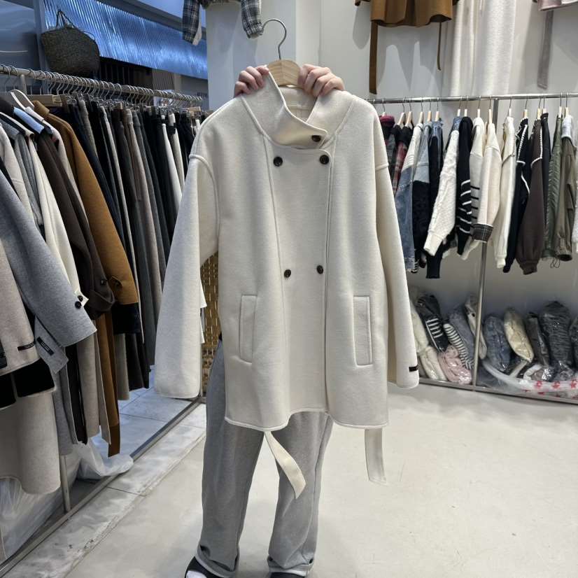 HOT PLACE東大門㊣實拍女士新款推薦中長款大衣含腰帶羊毛HOT PLACE_ISSUE/DREAM GIRIS中長款大衣