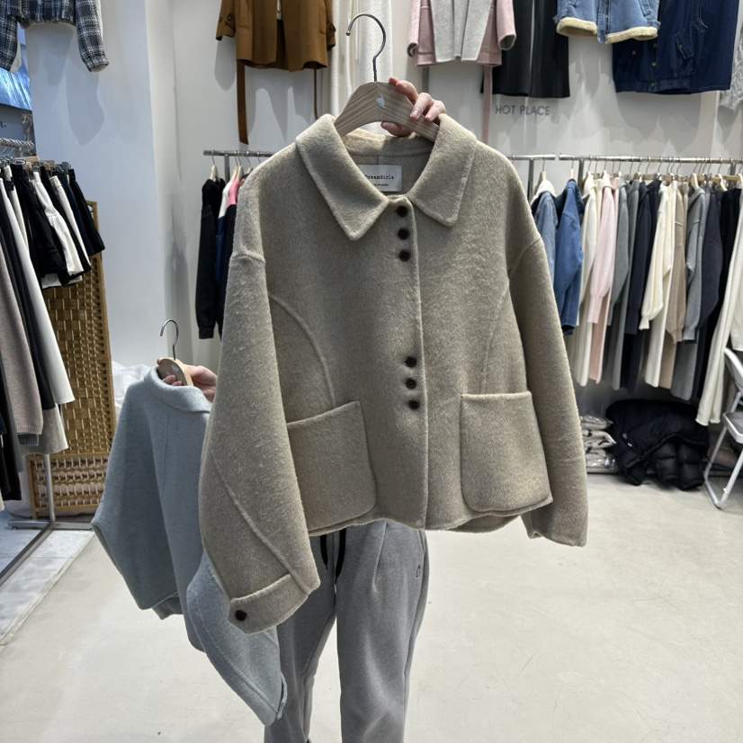 HOT PLACE東大門㊣直郵女士新品真品推薦25秋冬短款大衣手工HOT PLACE_ISSUE/DREAM GIRIS短款大衣