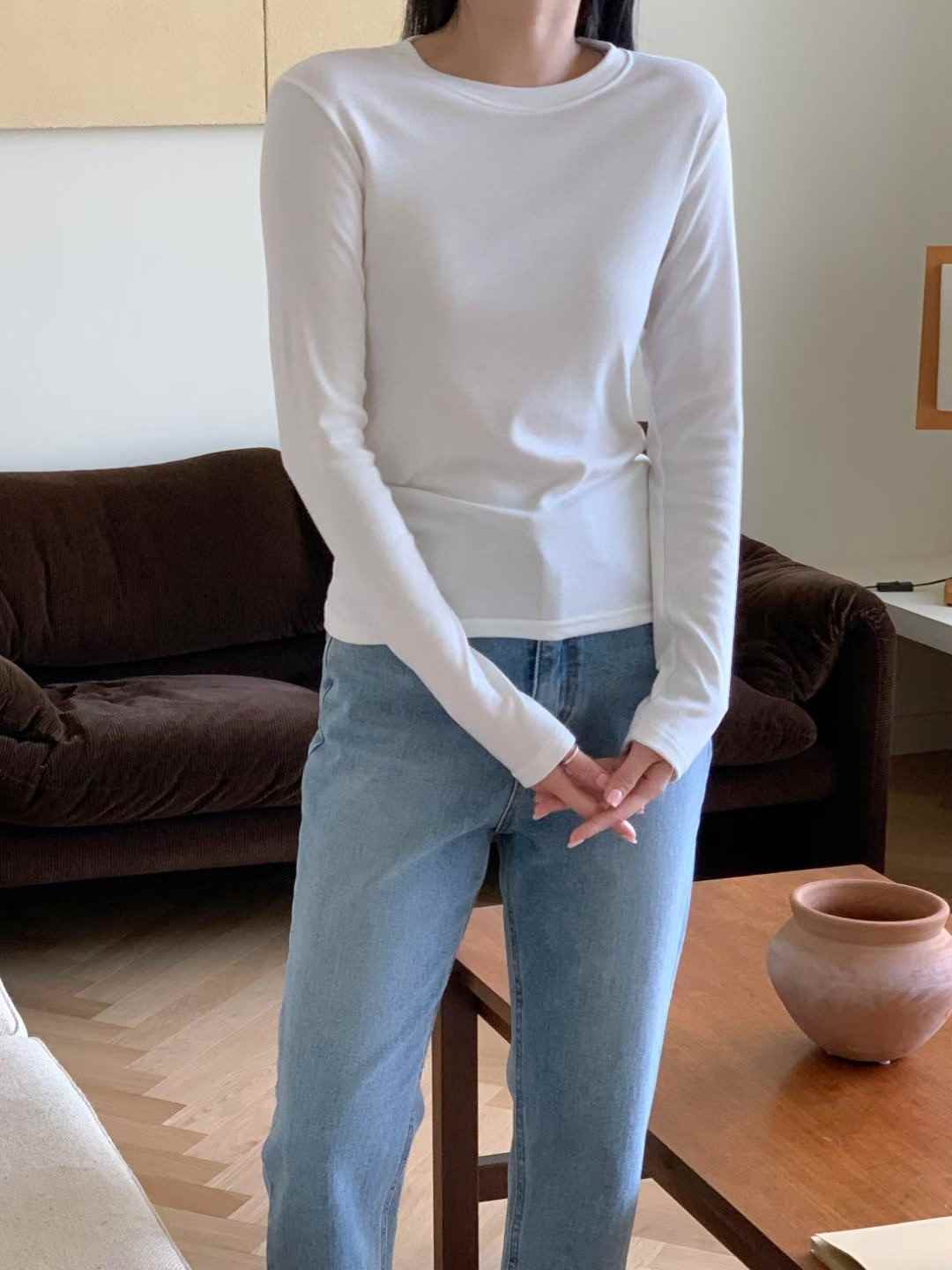 DOT BASIC東大門㊣直郵女裝新品職業休閑人氣熱賣推薦長袖T恤DOT BASIC長袖T恤