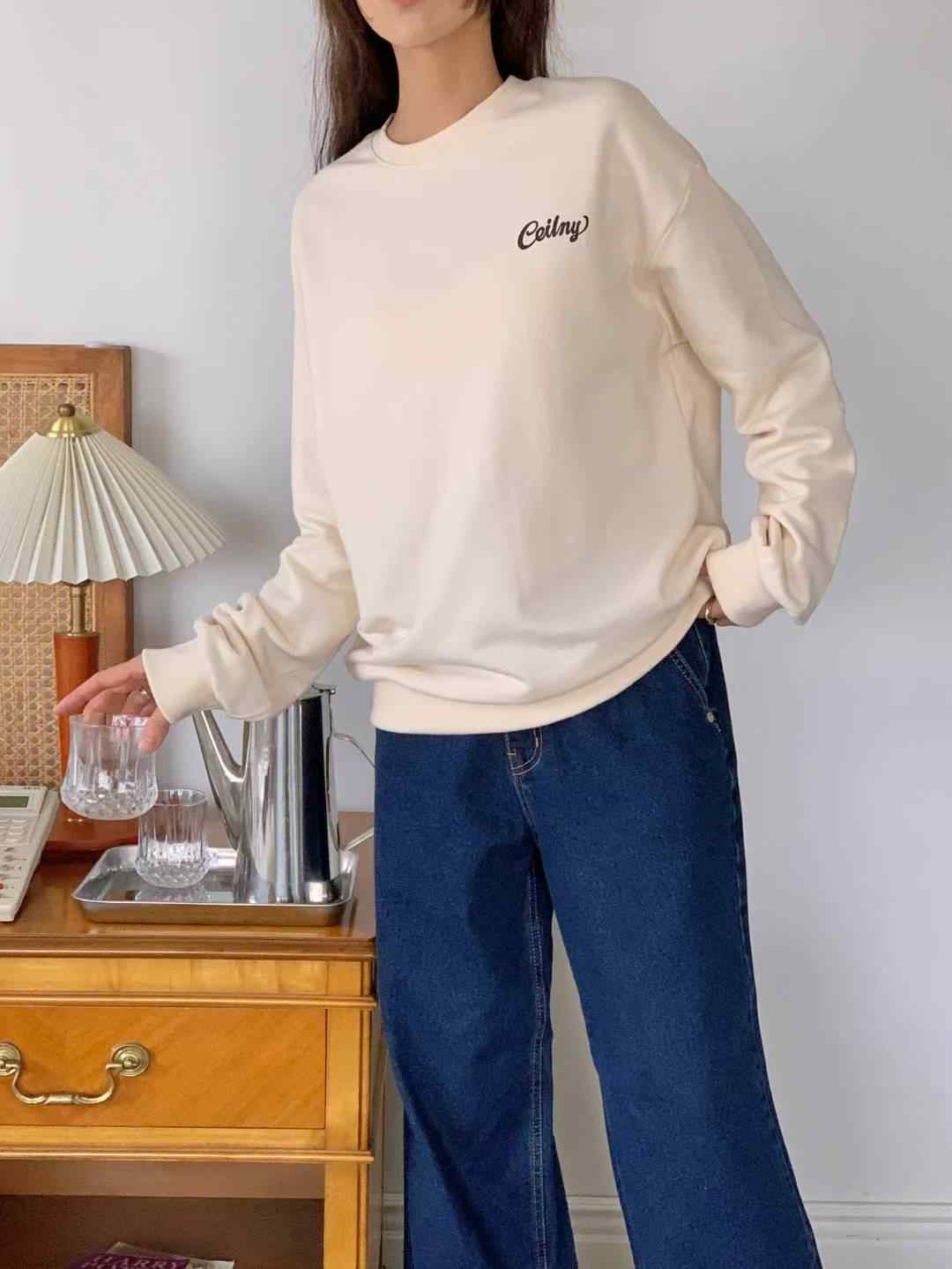 FIRST MOON東大門㊣直郵女裝新款熱賣職業休閑25秋冬時尚衛衣FIRST MOON衛衣