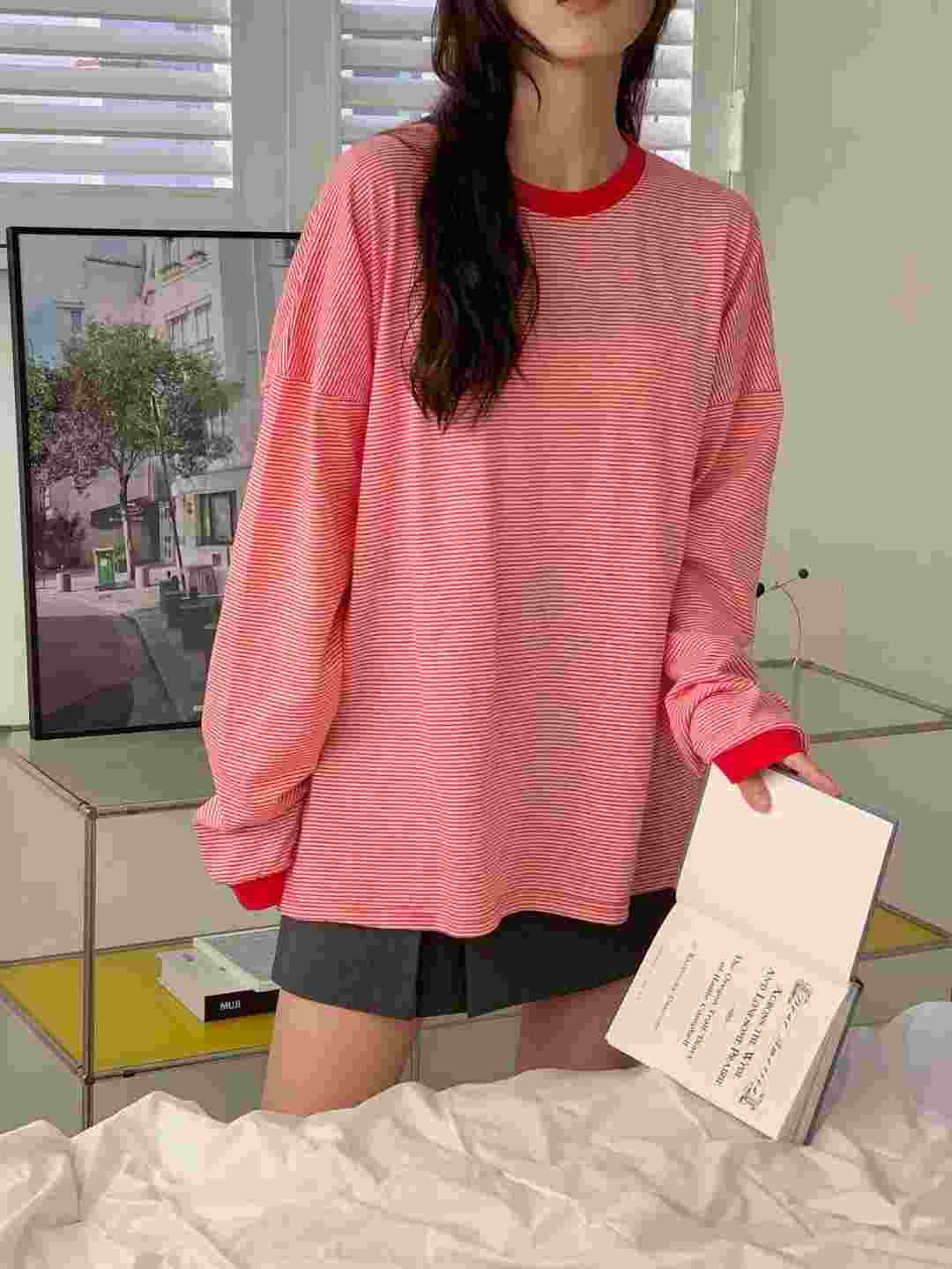 FIRST MOON東大門㊣代購女士新品25秋冬人氣推薦休閑長袖T恤FIRST MOON長袖T恤