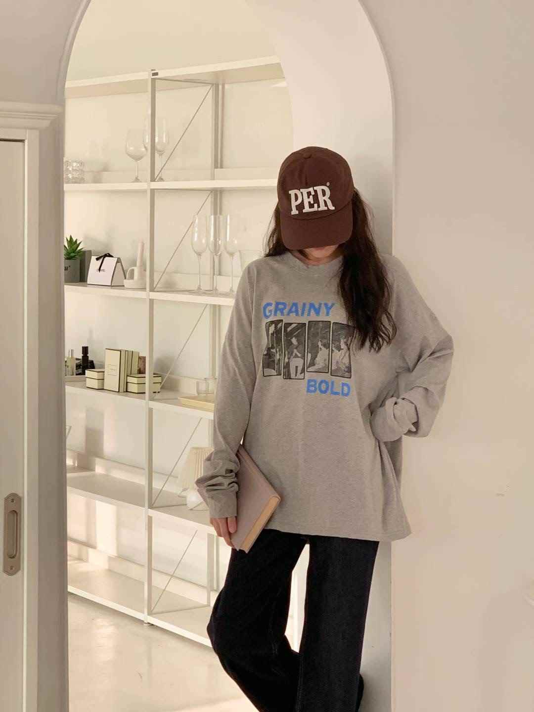 FIRST MOON韓國直郵㊣女裝新款時尚休閑推薦25秋冬長袖T恤FIRST MOON長袖T恤