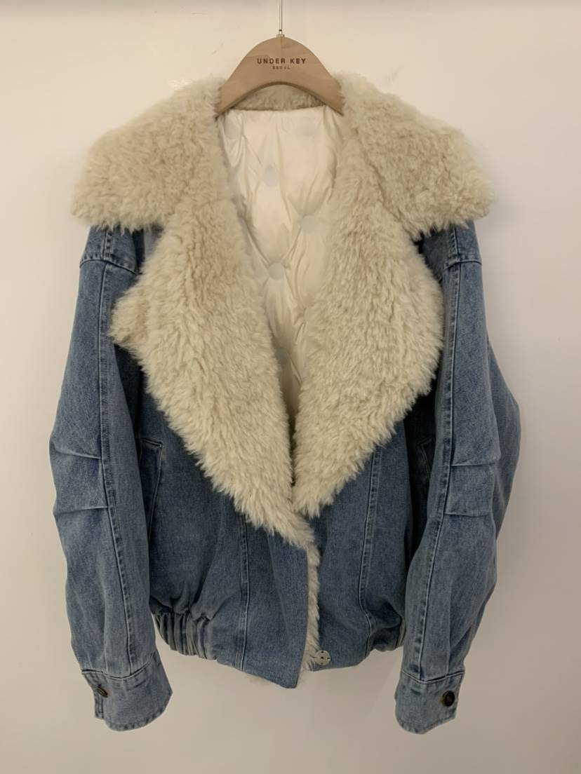 UNDER KEY東大門㊣直郵女裝新品熱賣短款羽絨服羊毛皮鴨絨UNDER KEY短款羽絨服