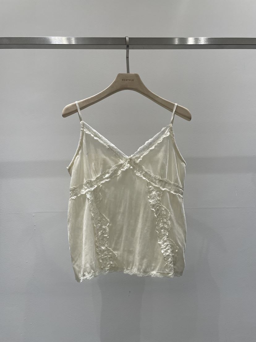RE STYLE-Q東大門㊣代購女士新品職業熱賣吊帶背心蕾絲絲絨RE STYLE吊帶/背心
