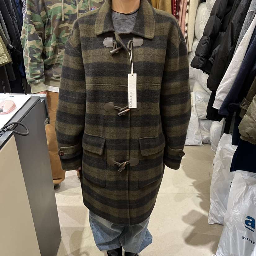 SELF SERVICE韓國代購㊣女士新品休閑25秋冬真品中長款大衣SELF SERVICE中長款大衣