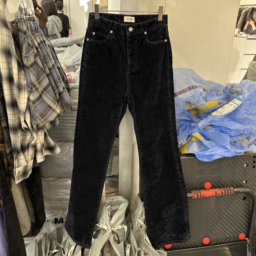 HELVETICA韓國代購㊣女士新款時尚休閑人氣職業牛仔褲天鵝絨HELVETICA牛仔褲