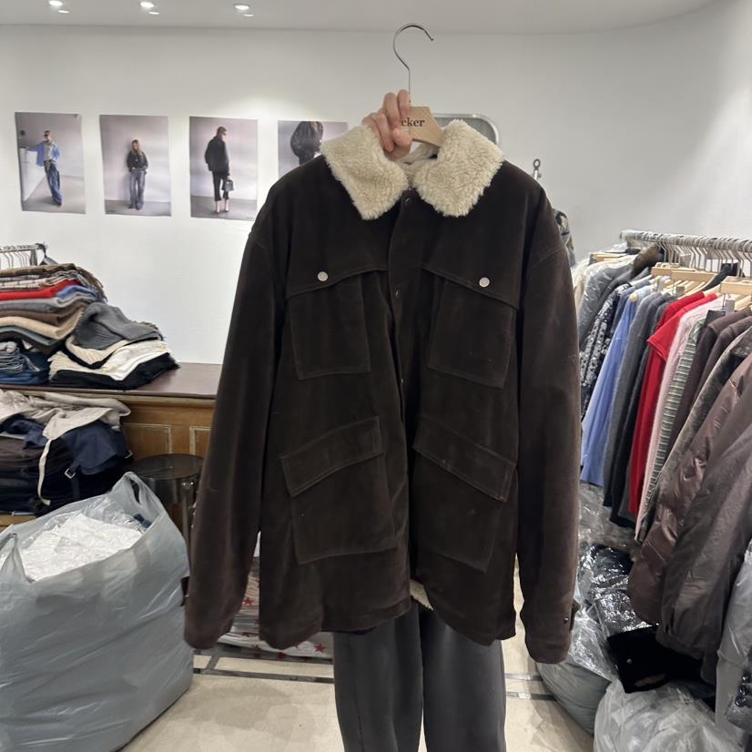 ACKER韓國代購㊣女裝新款25秋冬推薦人氣熱賣真品短款大衣麂皮ACKER短款大衣