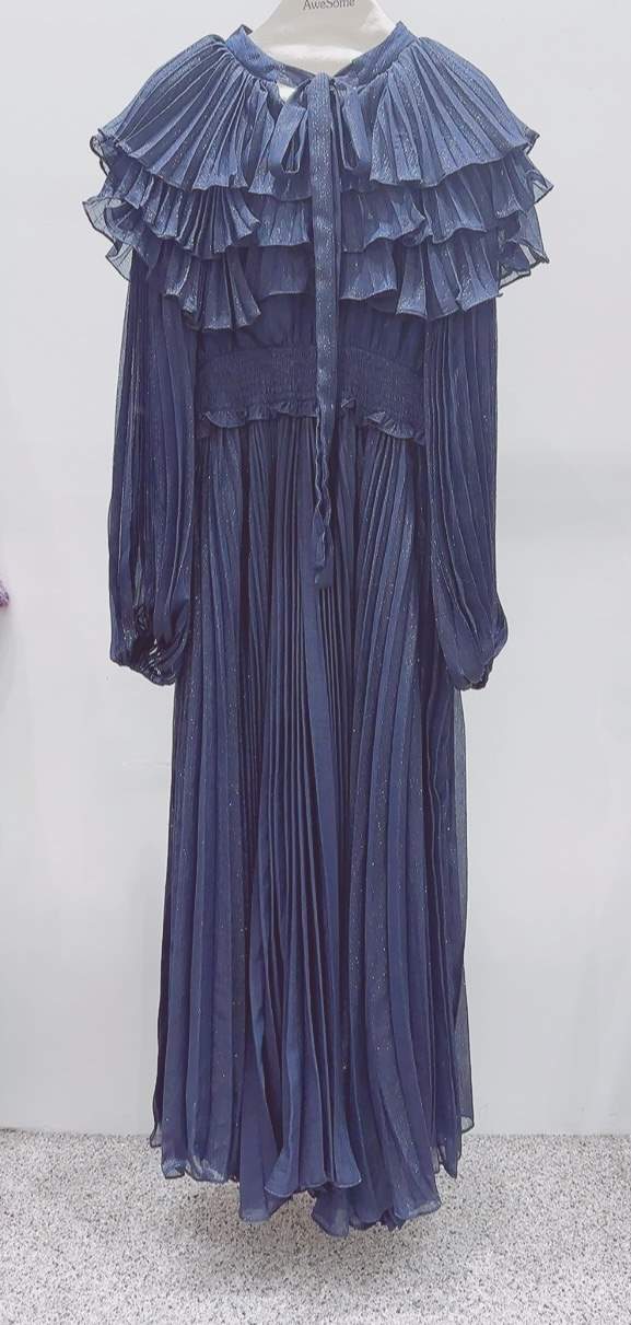 AWESOME-P韓國代購㊣女士新品職業真品人氣連衣裙褶皺長款AWESOME-P連衣裙