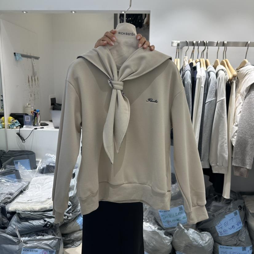 RICH SISTER韓國直郵㊣女裝新款熱賣推薦休閑衛衣含圍巾加絨RICH SISTER衛衣