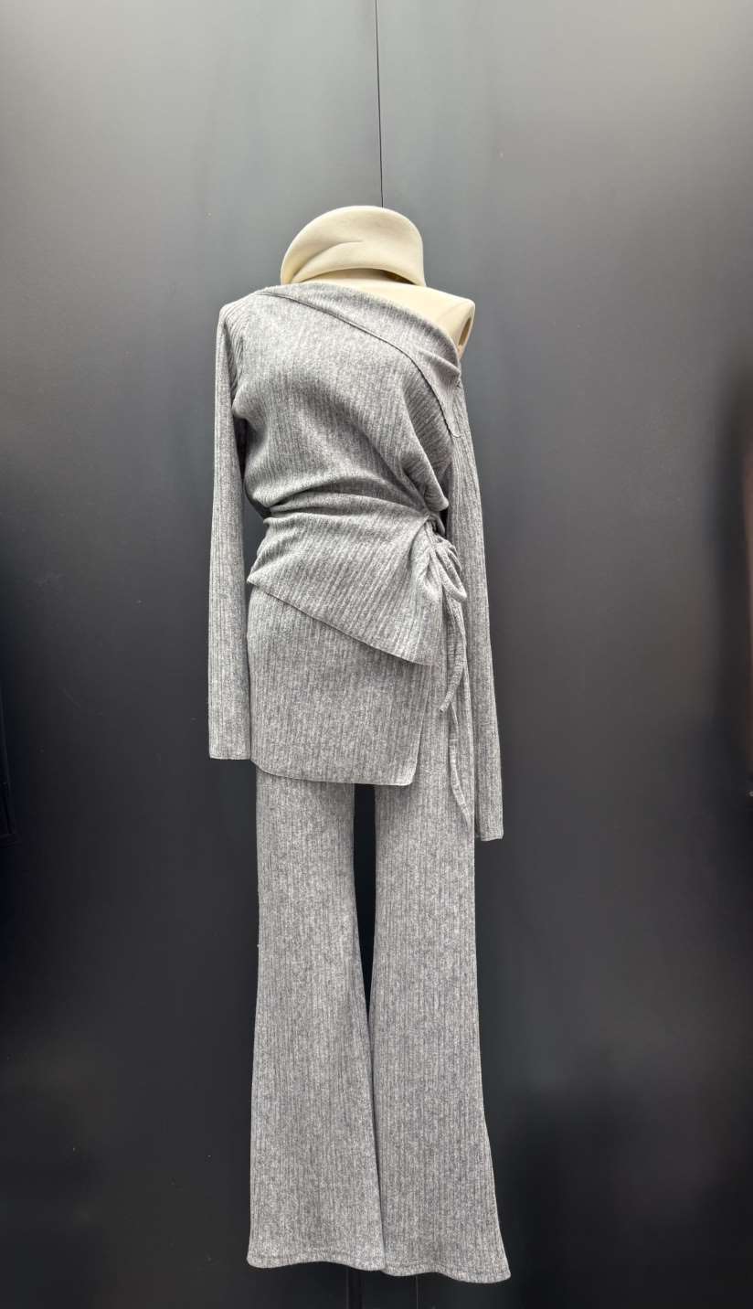 UNA/THE MAY東大門㊣直郵女士新款25秋冬套裝套裝褶裥露肩THEMAY/UNA套裝