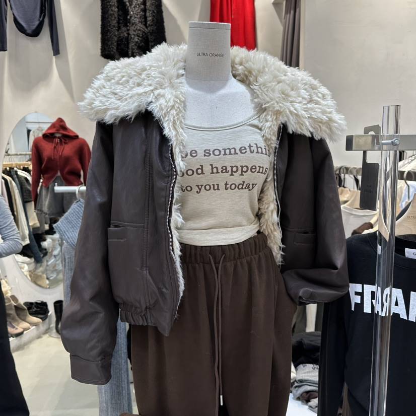 ULTRAORANGE韓國直郵㊣女裝新款真品時尚人氣休閑夾克皮革鴨絨GILT/ULTRAORANGE夾克