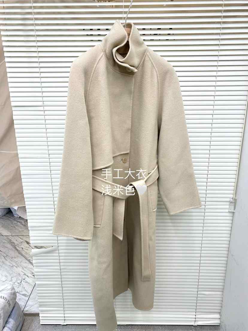 AND THE韓國代購㊣女裝新品真品熱賣中長款大衣含腰帶高領AND THE中長款大衣