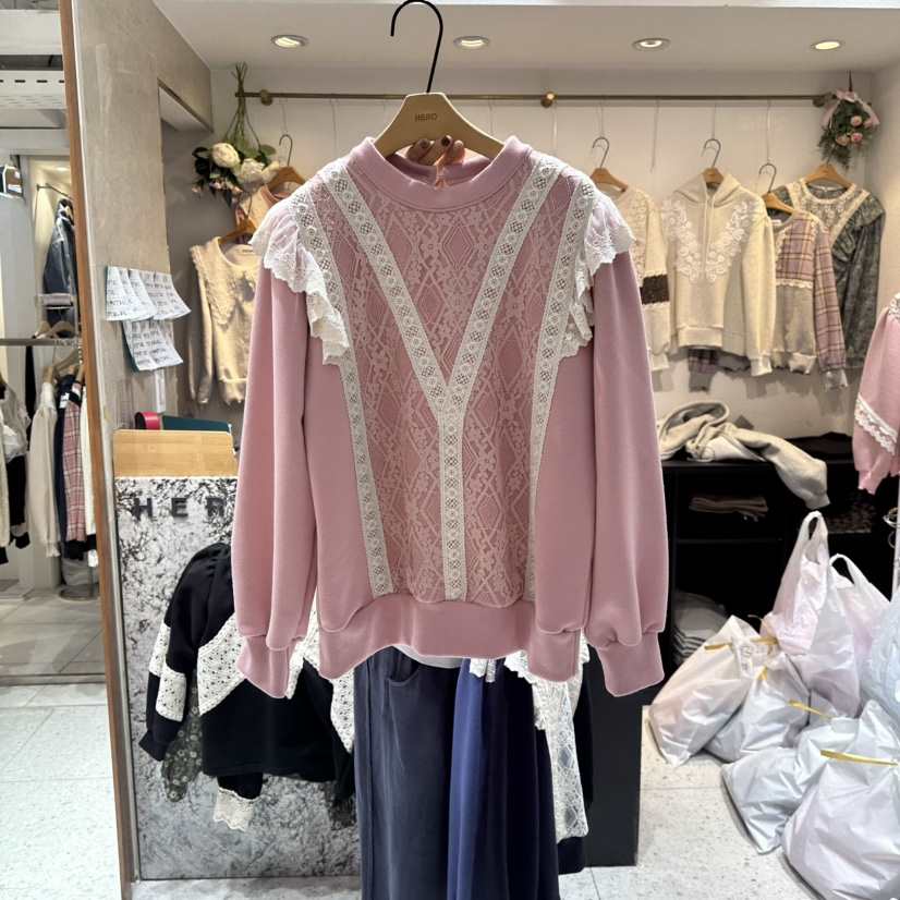 HERO東大門㊣代購女士新品休閑人氣時尚職業25秋冬長袖T恤蕾絲HERO長袖T恤