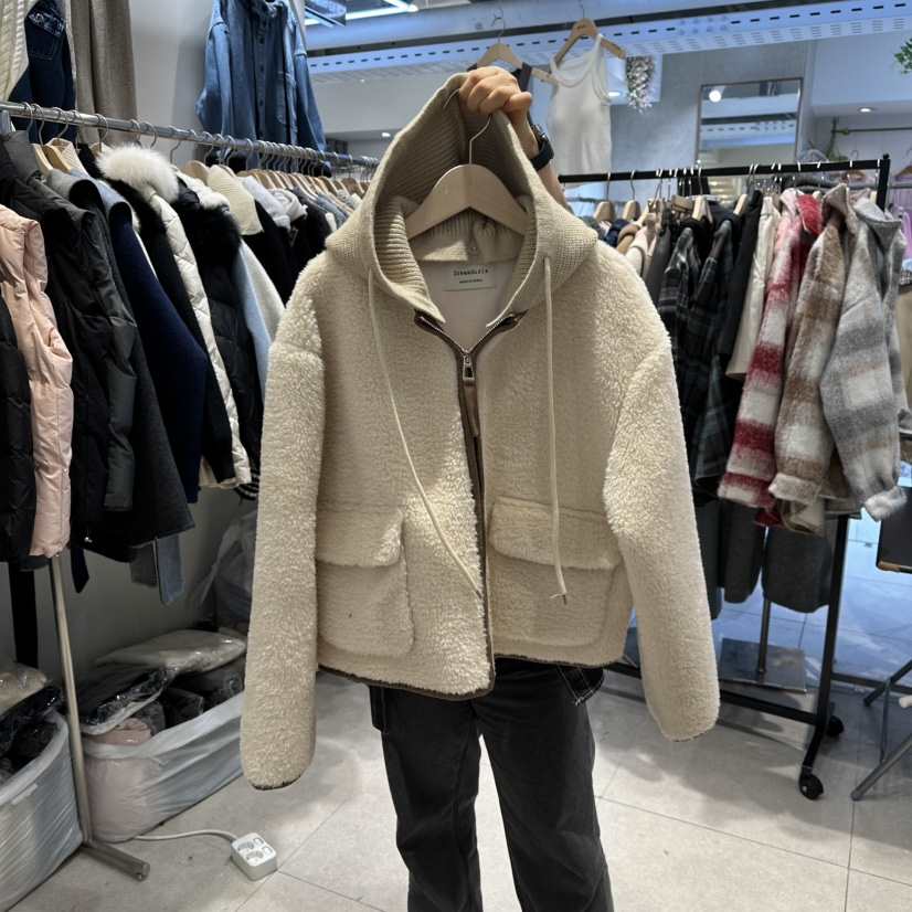 DREAM GIRIS東大門㊣直郵女士新款時尚熱賣休閑夾克抓絨連帽DREAM GIRIS/HOT PLACE_ISSUE夾克