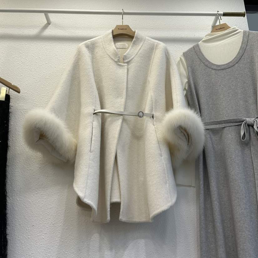 SYMPHONY東大門㊣直郵女士新品真品人氣25秋冬短款大衣浣熊SYMPHONY短款大衣