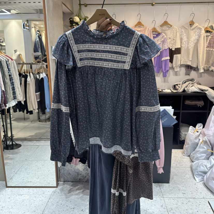 HERO韓國直郵㊣女裝新款推薦熱賣休閑真品職業25秋冬襯衫蕾絲衫HERO襯衫/蕾絲衫