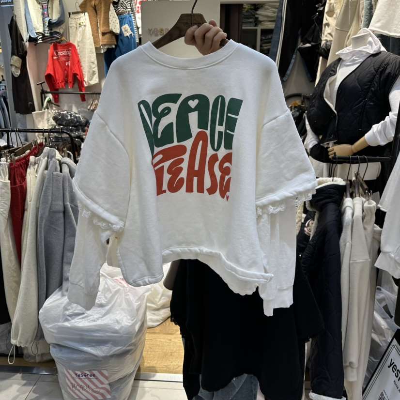 YESFREE東大門㊣直郵女士新款職業休閑時尚25秋冬衛衣假兩件加絨YESFREE衛衣